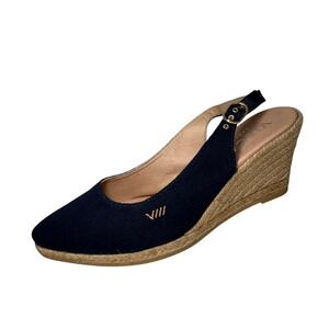 Viscata Barcelona Palomera Blue Canvas Sling Back Espadrille Women's Size 38/7.5